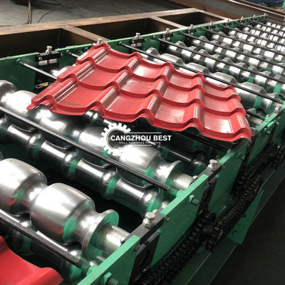 Steel Metal Glazed 6m/min Roof Tile Roll Forming Machine For House