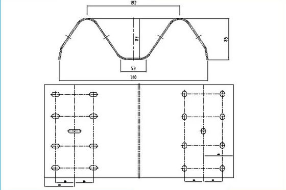 2.0mm steel 2 Waves W Beam Guardrail Machine