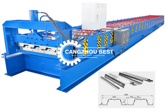 Metal PLC 0.8mm Floor Deck Roll Forming Machine