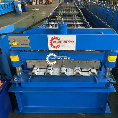 Trapezoidal 3kw Roofing Sheet Roll Forming Machine Hydraulic Cutting