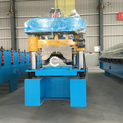 Steel Profile Roll Top Gearbox Ppgi Ridge Cap Roll Forming Machine