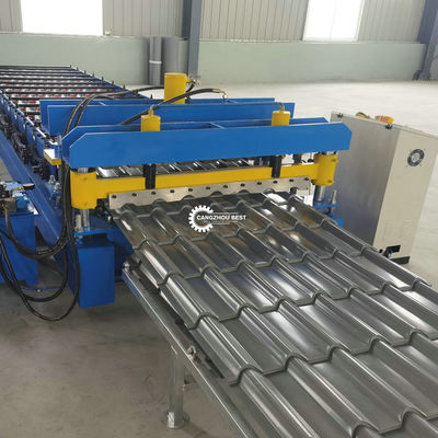 Plc Speed 4-6m/Min Roof Tile Roll Forming Machine