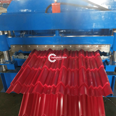 Chain Drive 380v Roof Sheet Roll Forming Machine Steel Deep Rib Brick Tile / Q Tile Cold Making