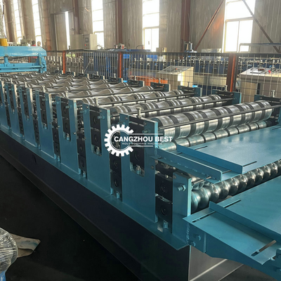 Galvanized Steel Profile Roman Roof Tile Roll Forming Machine Gearbox Driven