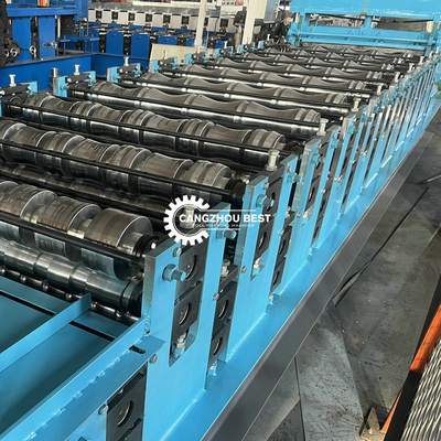 Galvanized Steel Profile Roman Roof Tile Roll Forming Machine Gearbox Driven