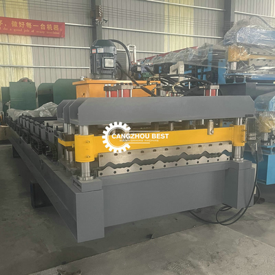 Prepainted Color Steel Brick Delta Roof Tile Roll Forming Machine Automatic