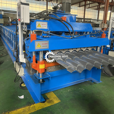 Double Layer Bamboo Roof Tile Roll Forming Machine 8m/Min