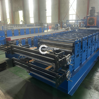 Steel PLC 914mm Double Layer Roll Forming Machine Jami Tile Corrugated Roof Sheet