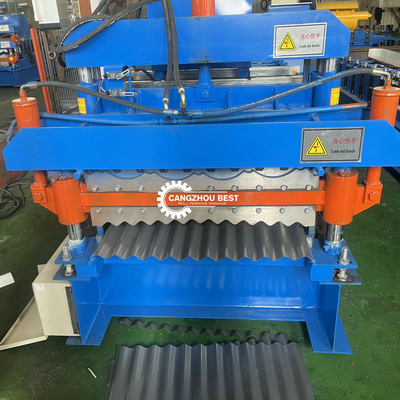 Steel PLC 914mm Double Layer Roll Forming Machine Jami Tile Corrugated Roof Sheet