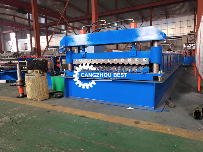PPGI Corrugated Mental Roofing Sheet Roll Forming Machine With High Speed